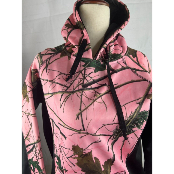 Women’s Trail Crest Softshell Long Sleeve Pullover Hoodie Size Small Pink Camo - Picture 3 of 3